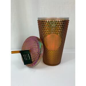 Starbucks Collectible Tumbler Limited Edition 50 Yr Gold Studded Iridescent 16oz
